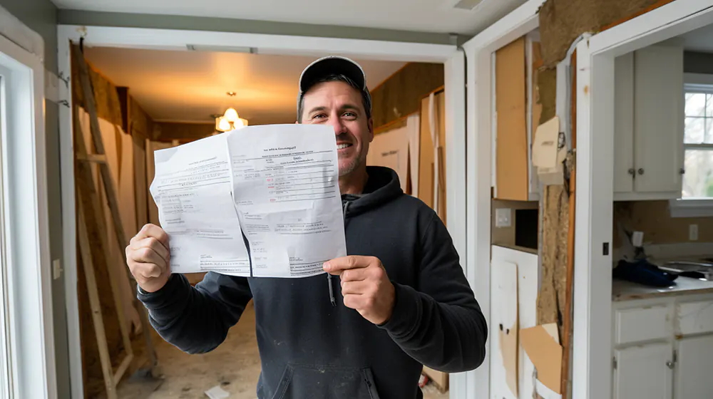 A homeowner holding a permit
