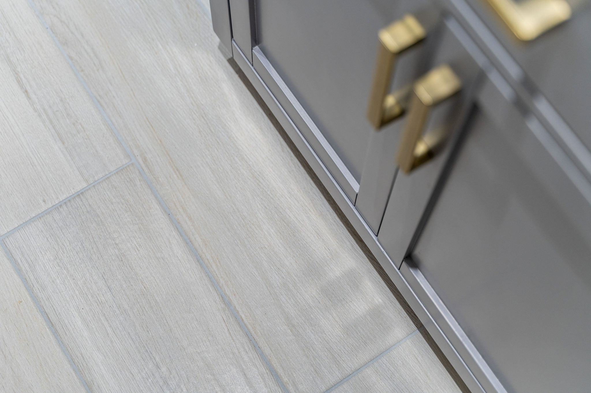 Tile floor in bathroom