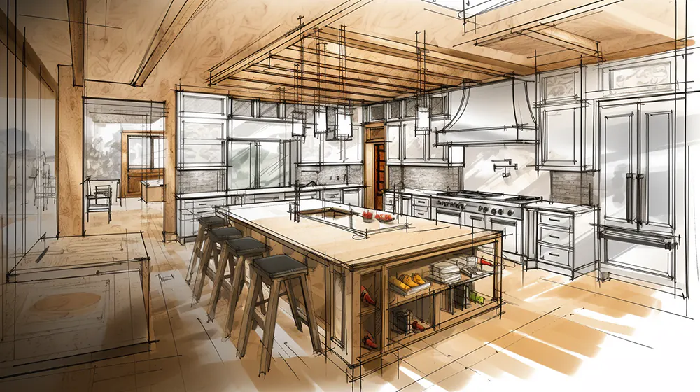 The design for a kitchen remodel
